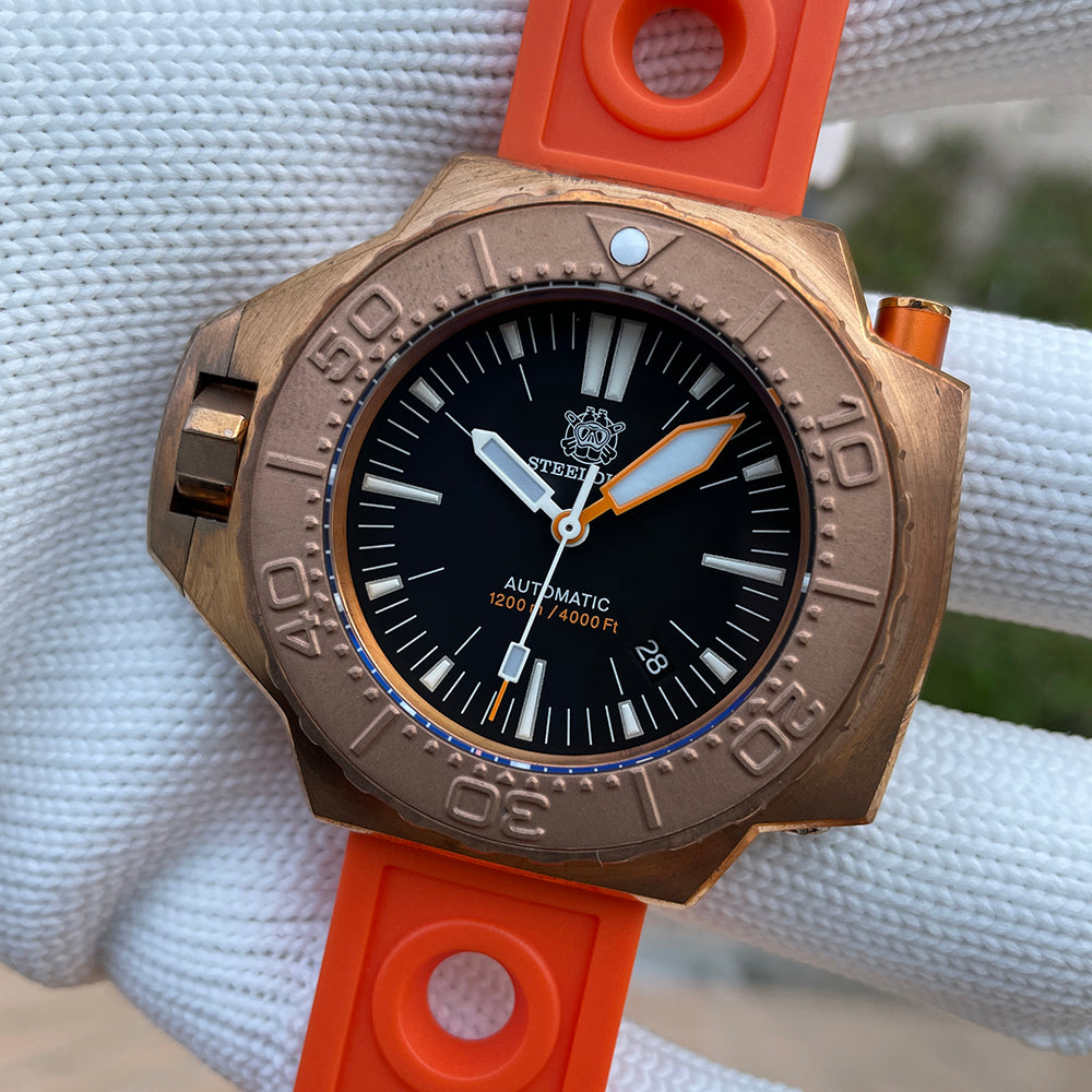 STEELDIVE SD1969S dive watch — variant 69S-T-OR stock photo