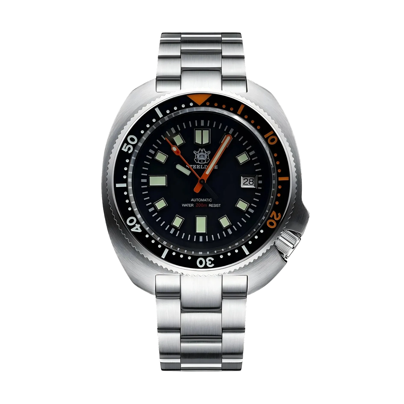 Steeldive SD1970C bi color diver watch steel angle