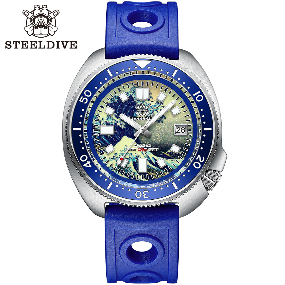 STEELDIVE SD1970J dive watch — variant 70J-BL-LR stock photo