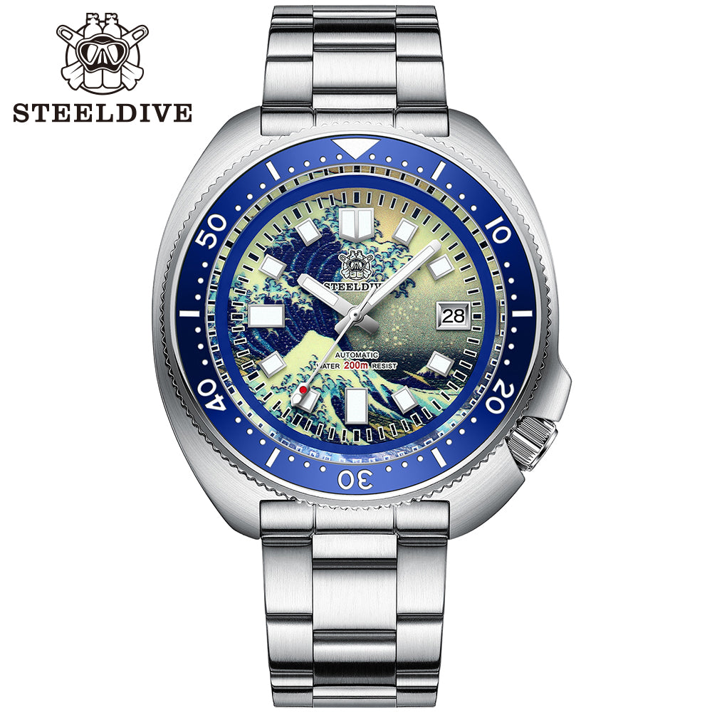 STEELDIVE SD1970J dive watch — variant 70J-BL-SS stock photo