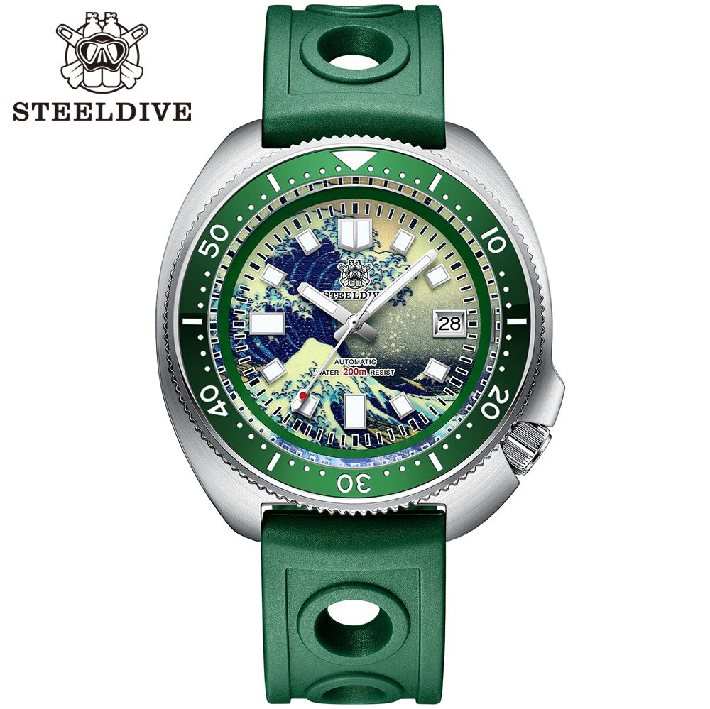 STEELDIVE SD1970J dive watch — variant 70J-GR-GR stock photo