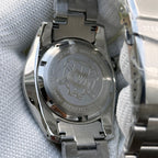 Steeldive SD1971GMT engraved turtle caseback showing automatic 200m water resistance