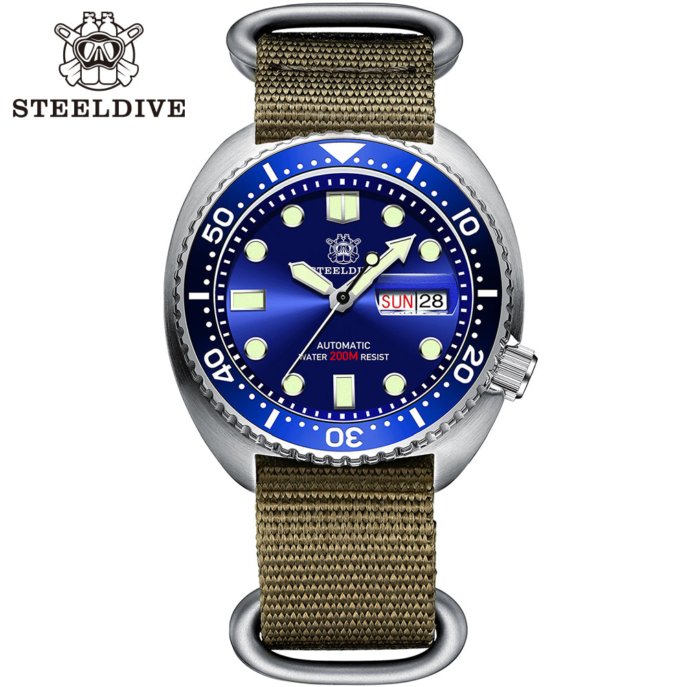 STEELDIVE SD1972 dive watch — variant 72BL-KN stock photo