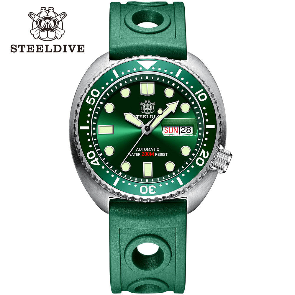 STEELDIVE SD1972 dive watch — variant 72GR-GR stock photo