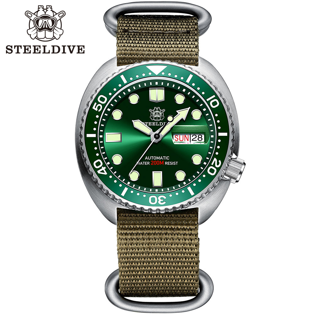 STEELDIVE SD1972 dive watch — variant 72GR-KN stock photo