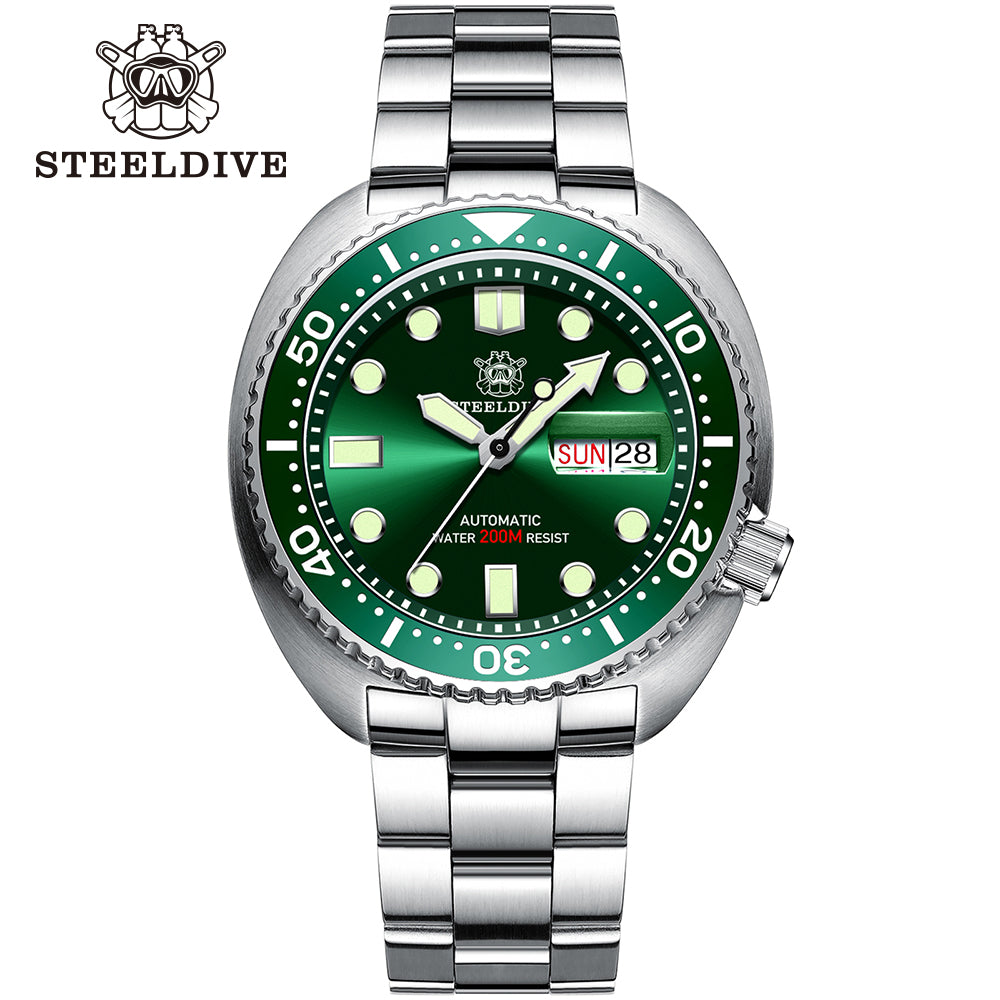 STEELDIVE SD1972 dive watch — variant 72GR-SS stock photo