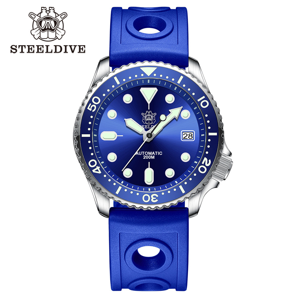 STEELDIVE SD1973 dive watch — variant 73BL-LR stock photo