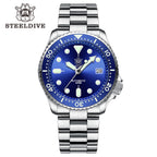 STEELDIVE SD1973 dive watch — variant 73BL-SS stock photo
