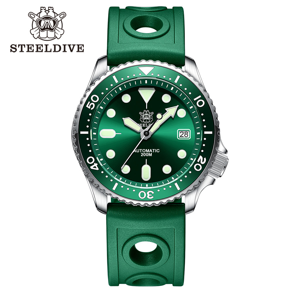 STEELDIVE SD1973 dive watch — variant 73GR-GR stock photo