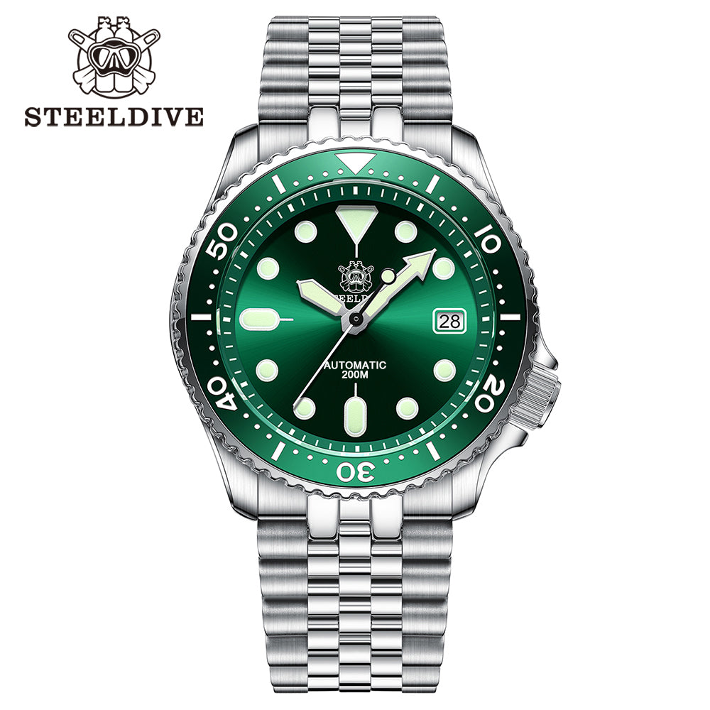 STEELDIVE SD1973 dive watch — variant 73GR-JBL stock photo