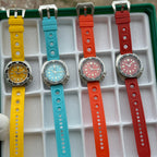 Steeldive SD1974 sapphire dive watch four colored rubber strap options with matching dial colors