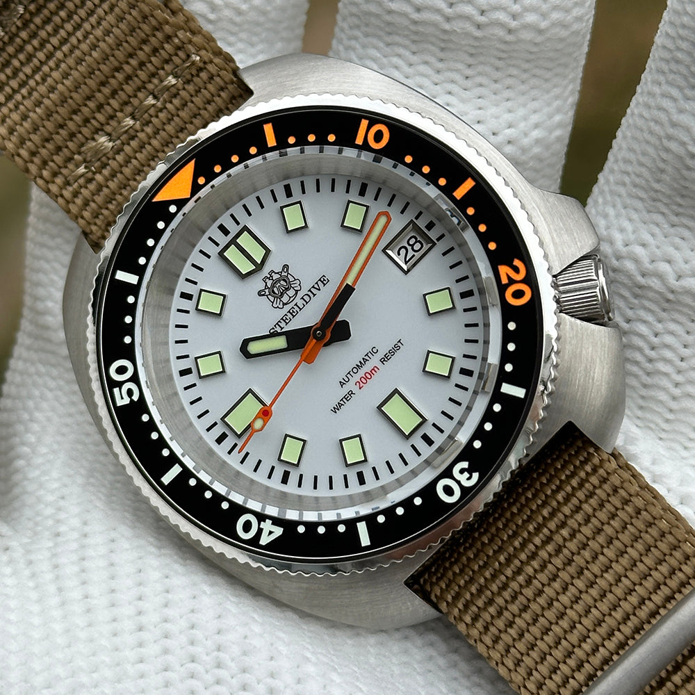 STEELDIVE SD1974C dive watch — variant 74C-WT-KN stock photo