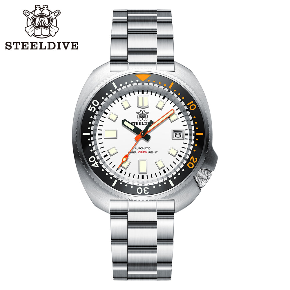 STEELDIVE SD1974C dive watch — variant 74C-WT-SS stock photo