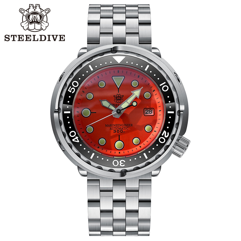 STEELDIVE SD1975 dive watch — variant 75OR-05L stock photo