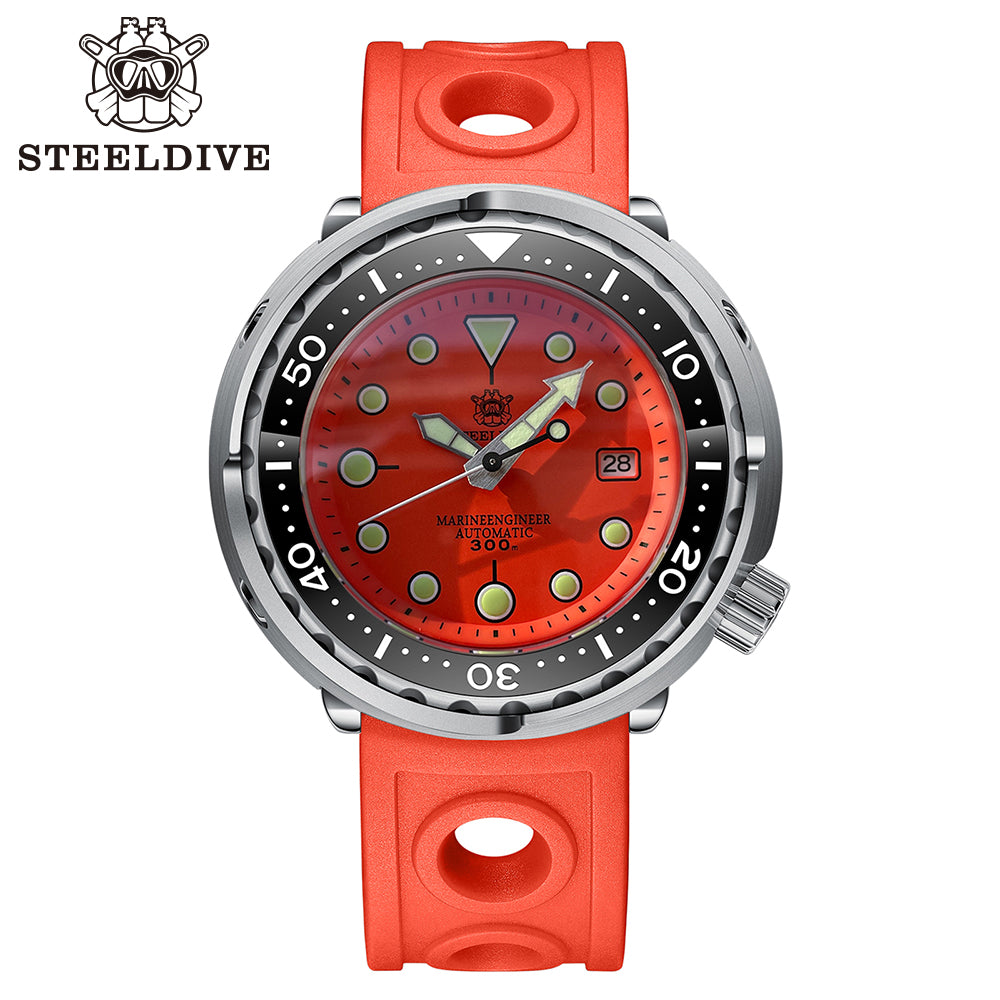 STEELDIVE SD1975 dive watch — variant 75OR-OR stock photo