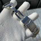 Steeldive SD1975 stainless steel bracelet diver extension clasp open, clasp detail