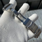 Steeldive SD1975 bracelet clasp detail with engraved STEELDIVE logo and dive extension