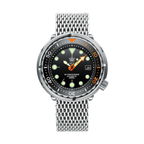 Steeldive SD1975C tuna diver watch silver angle