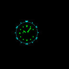 STEELDIVE SD1975N lume shot with hands, markers and bezel glowing in the dark
