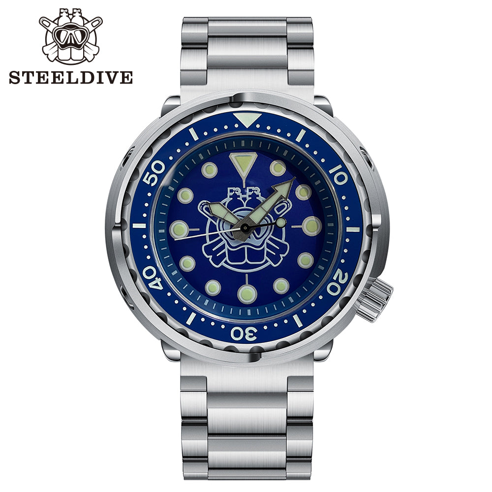 STEELDIVE SD1975P dive watch — variant 75P-BL-03L stock photo
