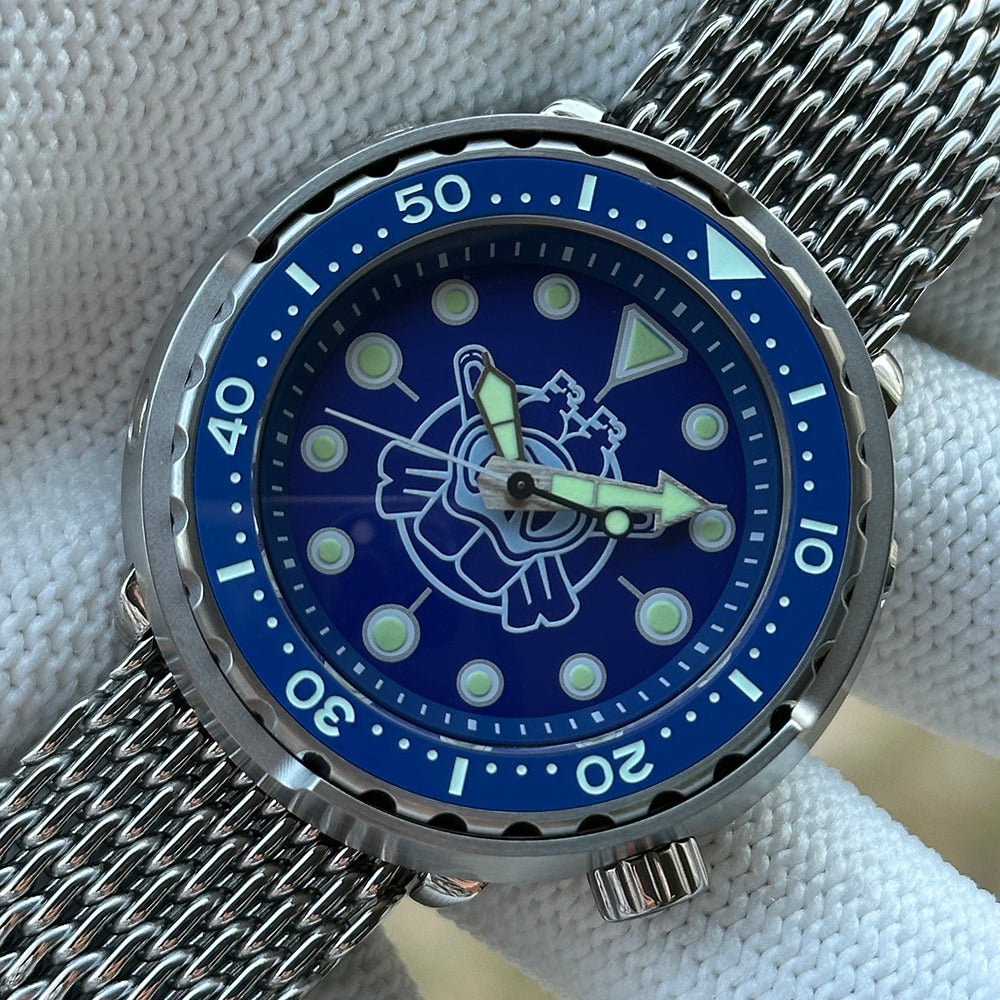 STEELDIVE SD1975P dive watch — variant 75P-BL-SK stock photo