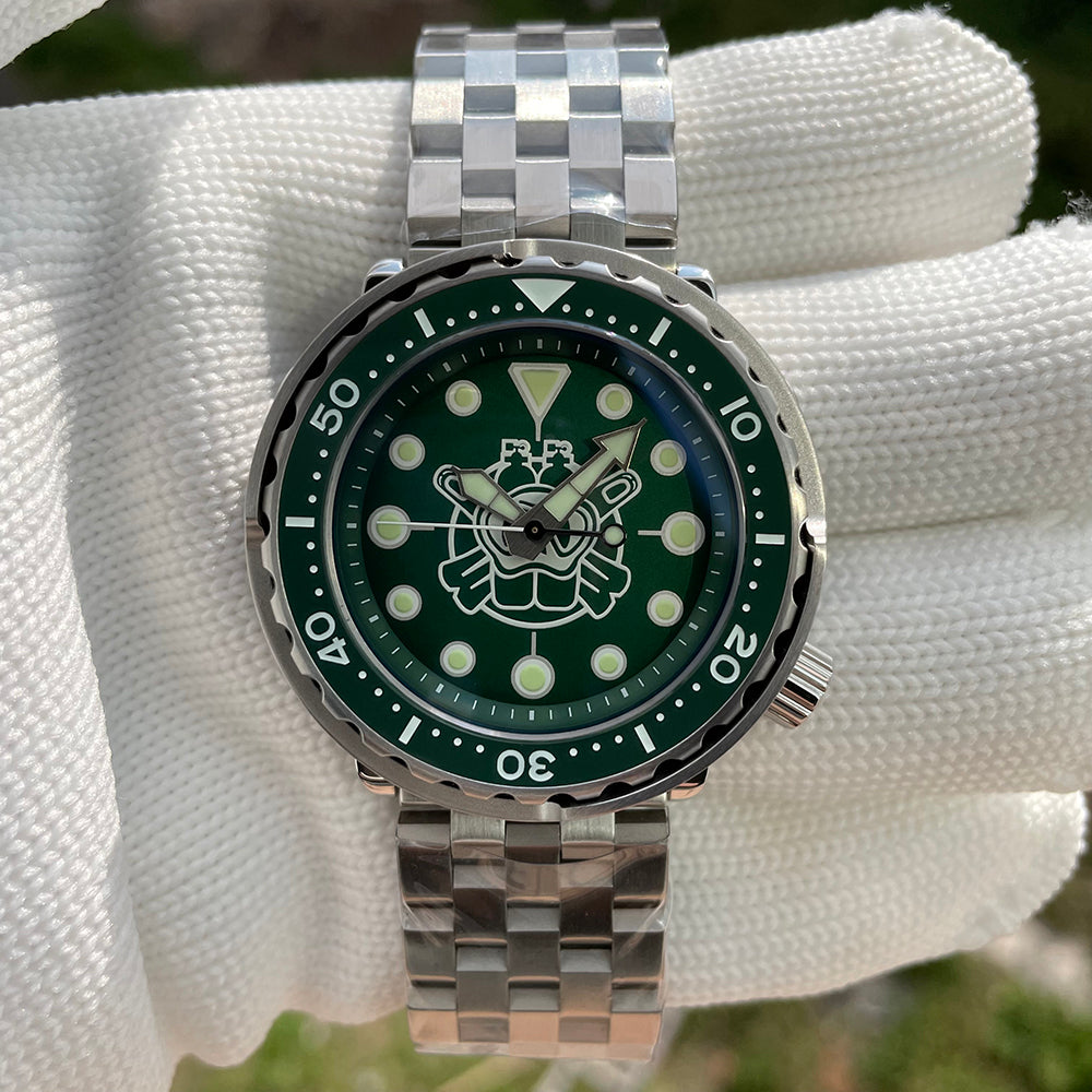 STEELDIVE SD1975P dive watch — variant 75P-GR-05L stock photo