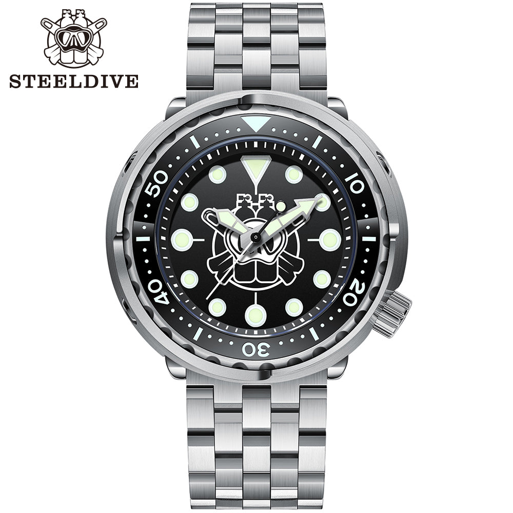 STEELDIVE SD1975P dive watch — variant 75P-HH-05L stock photo