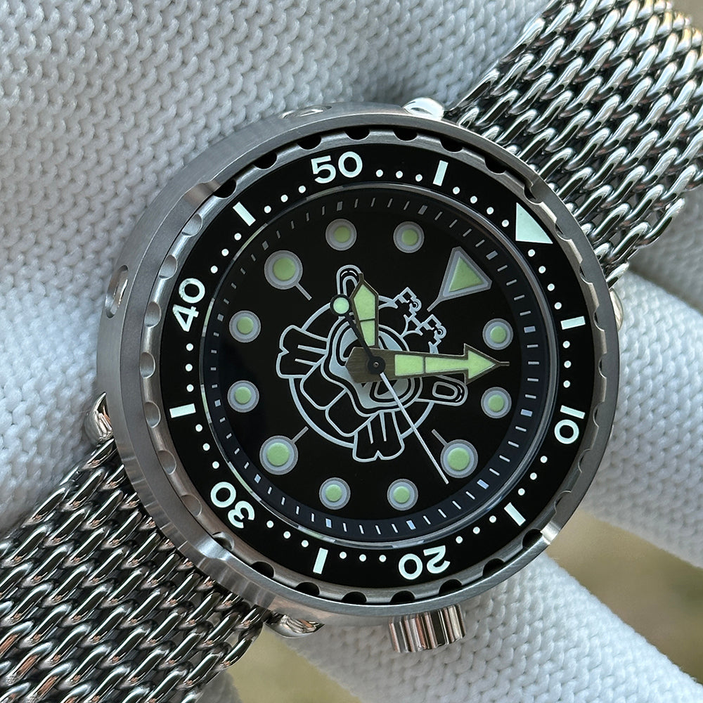 STEELDIVE SD1975P dive watch — variant 75P-HH-SK stock photo
