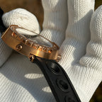 Steeldive SD1975S V1 bronze diver bezel edge detail with coin-edge grip and shroud teeth