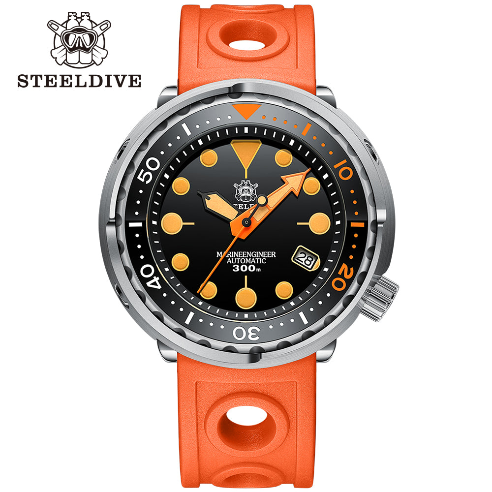 STEELDIVE SD1975V dive watch — variant 75V-OR stock photo