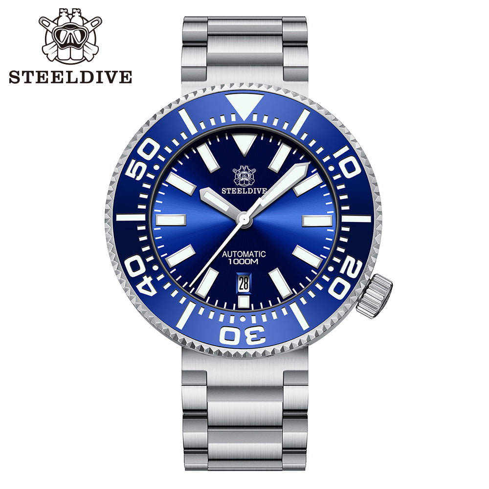 STEELDIVE SD1976P dive watch — variant 76P-BL-03L stock photo