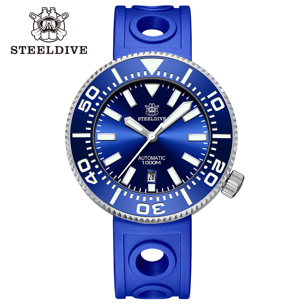 STEELDIVE SD1976P dive watch — variant 76P-BL-LR stock photo