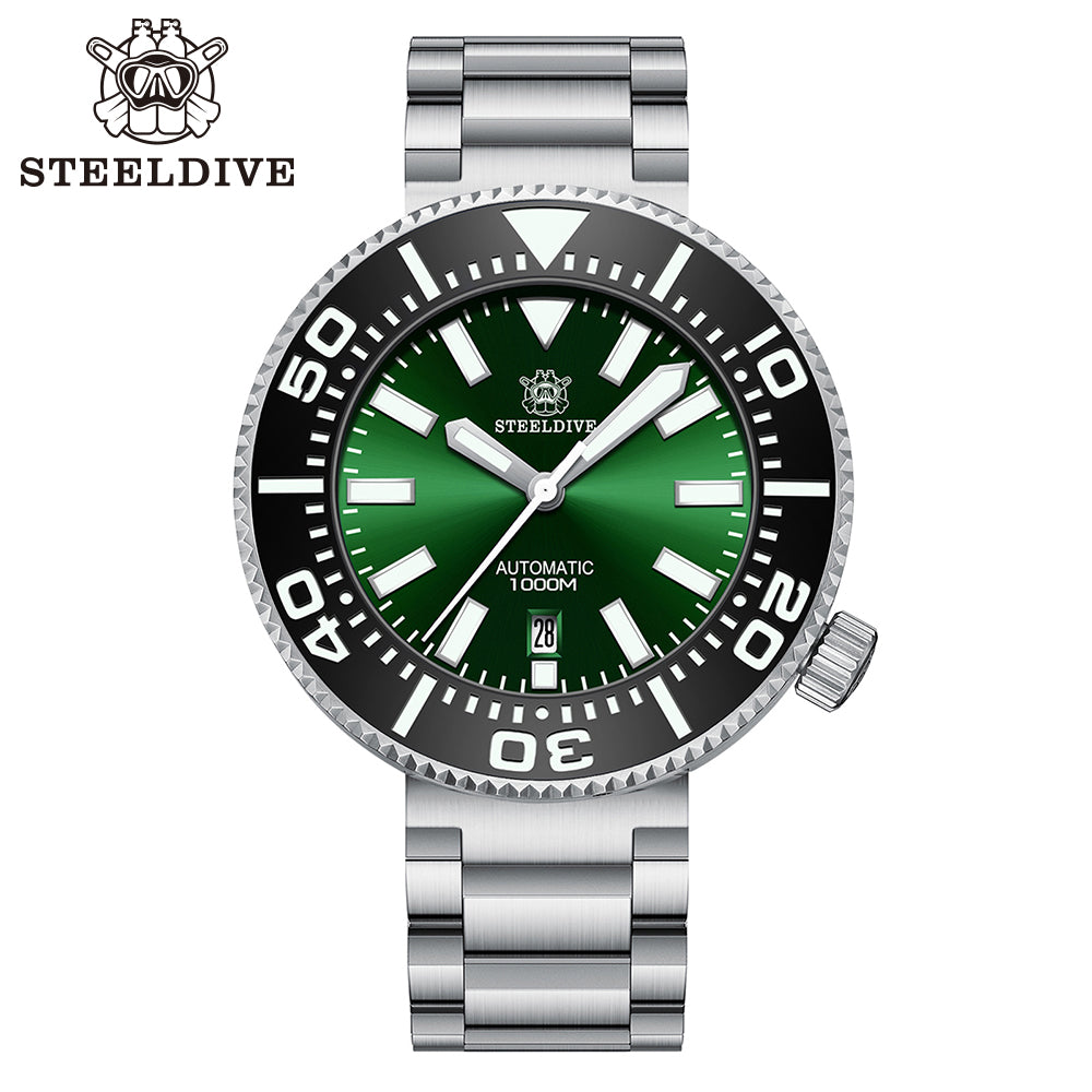 STEELDIVE SD1976P dive watch — variant 76P-GR-03L stock photo