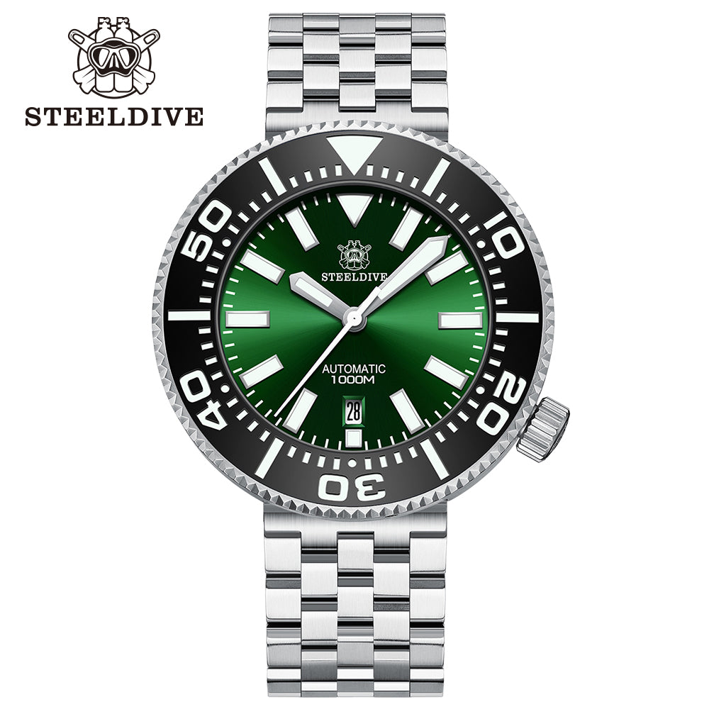STEELDIVE SD1976P dive watch — variant 76P-GR-05L stock photo