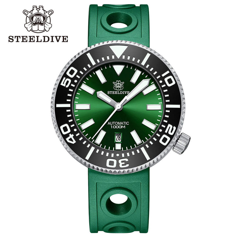 STEELDIVE SD1976P dive watch — variant 76P-GR-GR stock photo