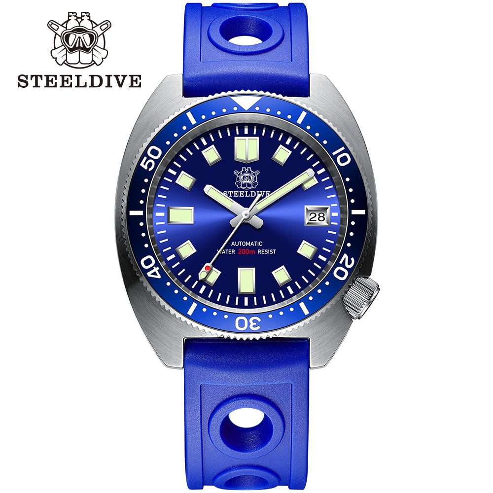 STEELDIVE SD1977 dive watch — variant 77BL-LR stock photo