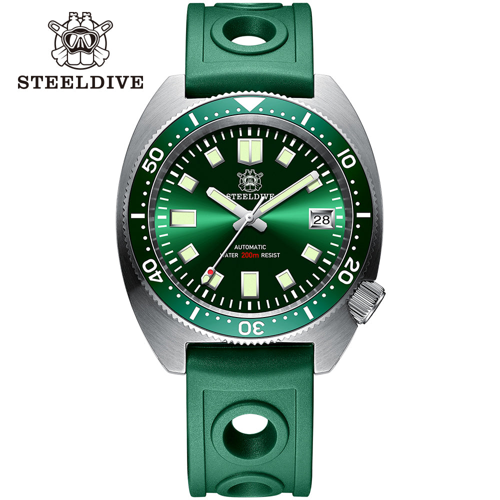 STEELDIVE SD1977 dive watch — variant 77GR-GR stock photo
