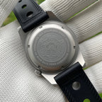 Steeldive SD1979 stainless steel caseback engraved with diver helmet logo and NH35 200M