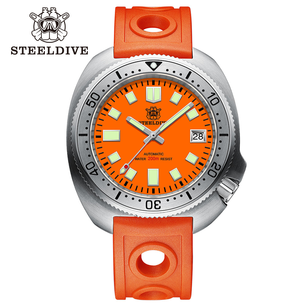 STEELDIVE SD1981 dive watch — variant 81OR-OR stock photo