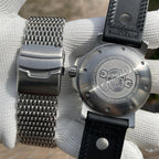 Steeldive SD1982 stainless steel caseback engraved with diver logo, NH35 movement and 25000M rating