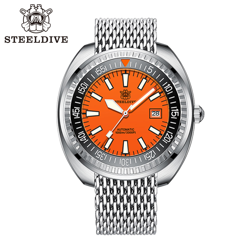 STEELDIVE SD1983 dive watch — variant 83OR-SK stock photo