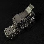Steeldive SD1987 folded diver clasp showing extension links and stainless steel engraving