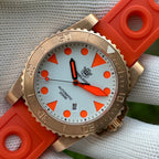 STEELDIVE SD1987S dive watch — variant 87S-WT-OR stock photo