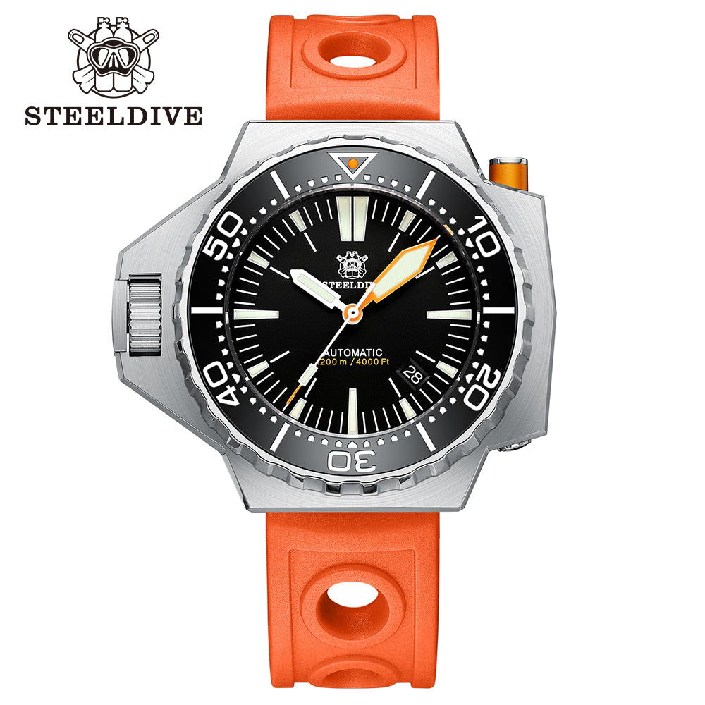 STEELDIVE SD1988 dive watch — variant 88HH-OR stock photo