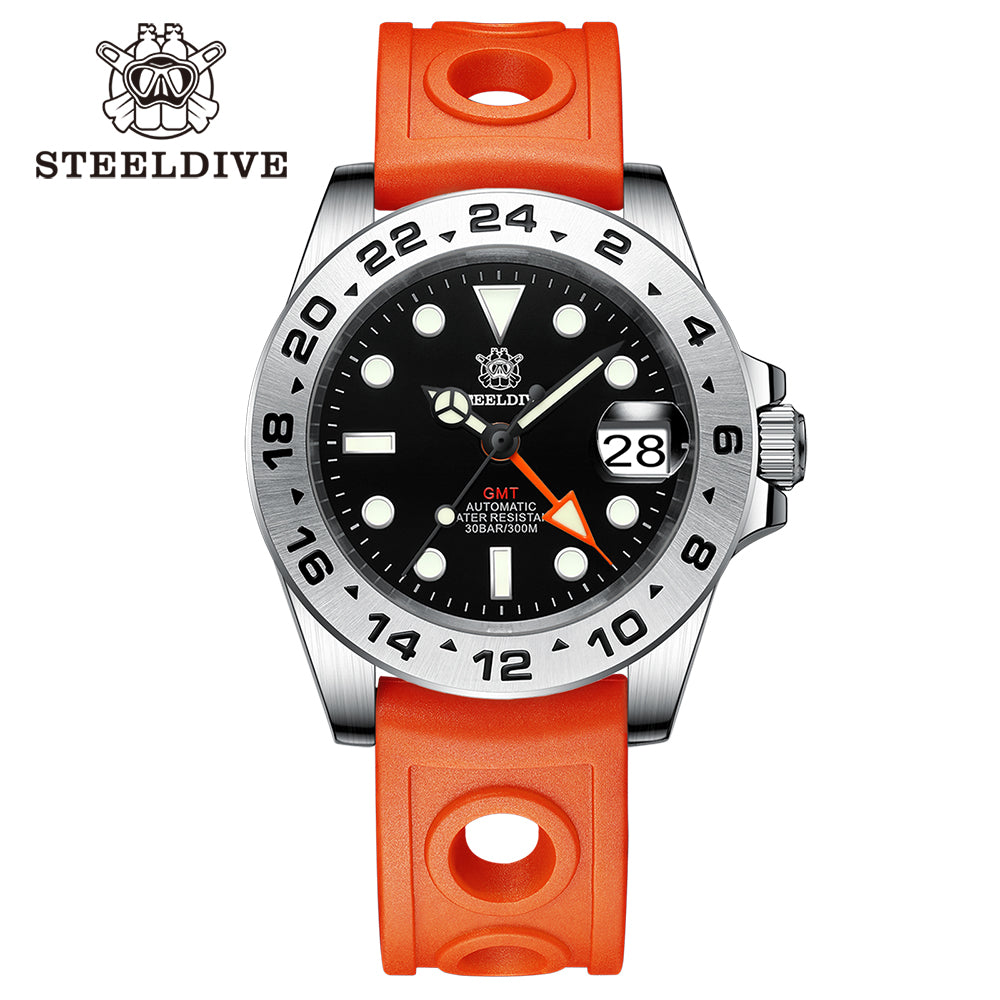 STEELDIVE SD1992 dive watch — variant 92HH-OR stock photo