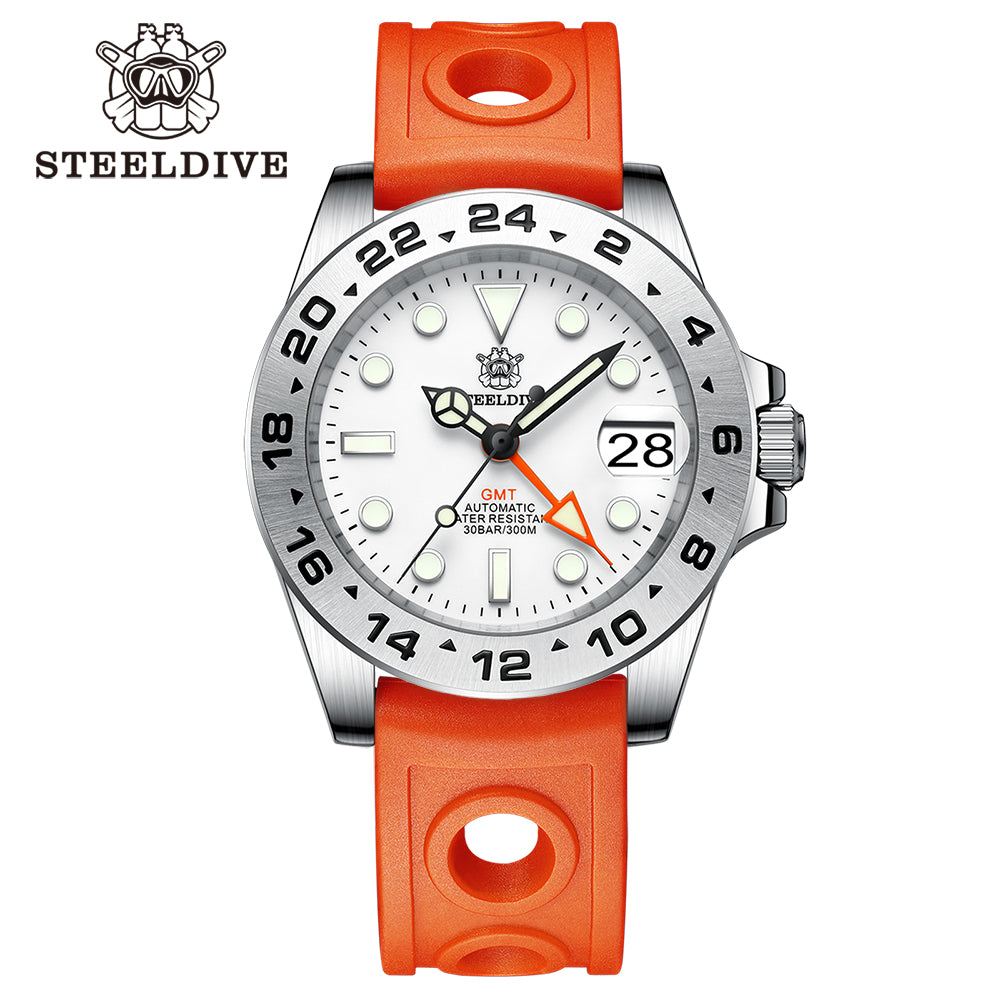 STEELDIVE SD1992 dive watch — variant 92WT-OR stock photo