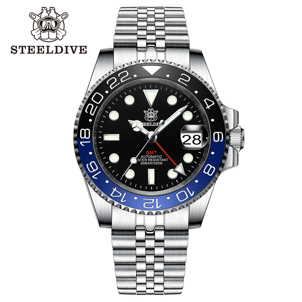 STEELDIVE SD1993 dive watch — variant 93HL-JBL stock photo
