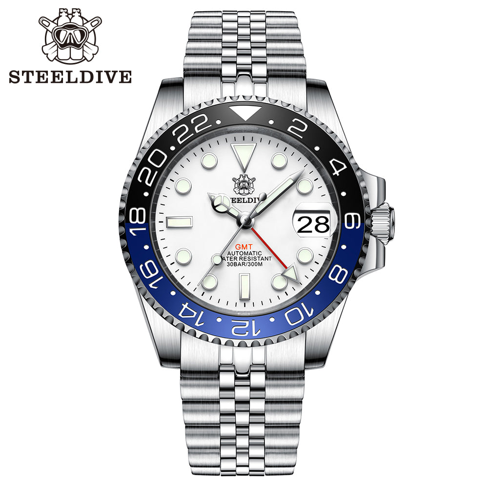 STEELDIVE SD1993 dive watch — variant 93WT-HL-JBL stock photo