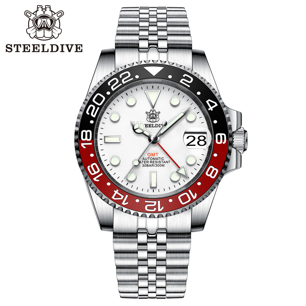 STEELDIVE SD1993 dive watch — variant 93WT-HR-JBL stock photo