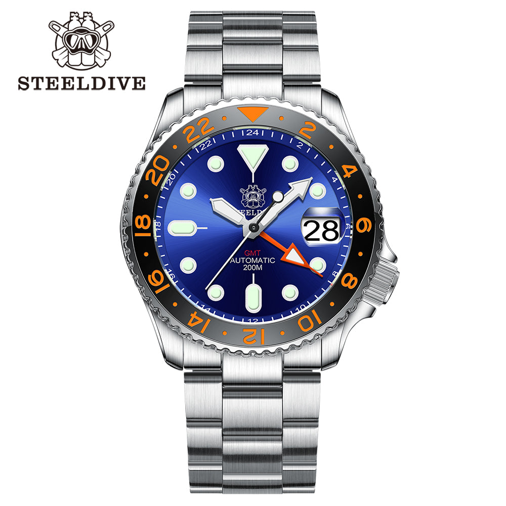 STEELDIVE SD1994 dive watch — variant 94BL-SS stock photo
